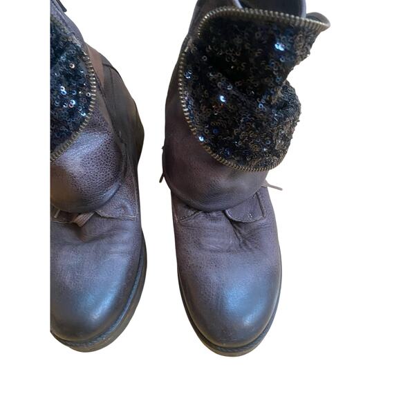 L’IDEA Brown Leather Boots with Sequins Size 39 - Picture 1 of 7